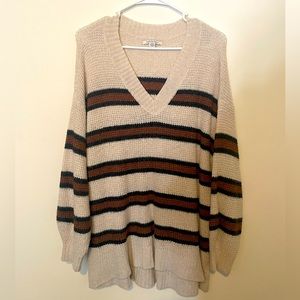 American Eagle size medium V neck striped sweater